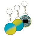 Key Chain Bottle Opener - Blue/Yellow Color Changing Stock Design (Blank)